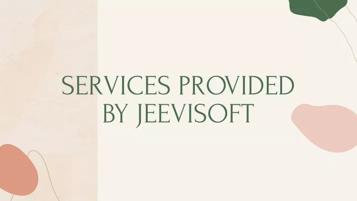 services provided by jeevisoft