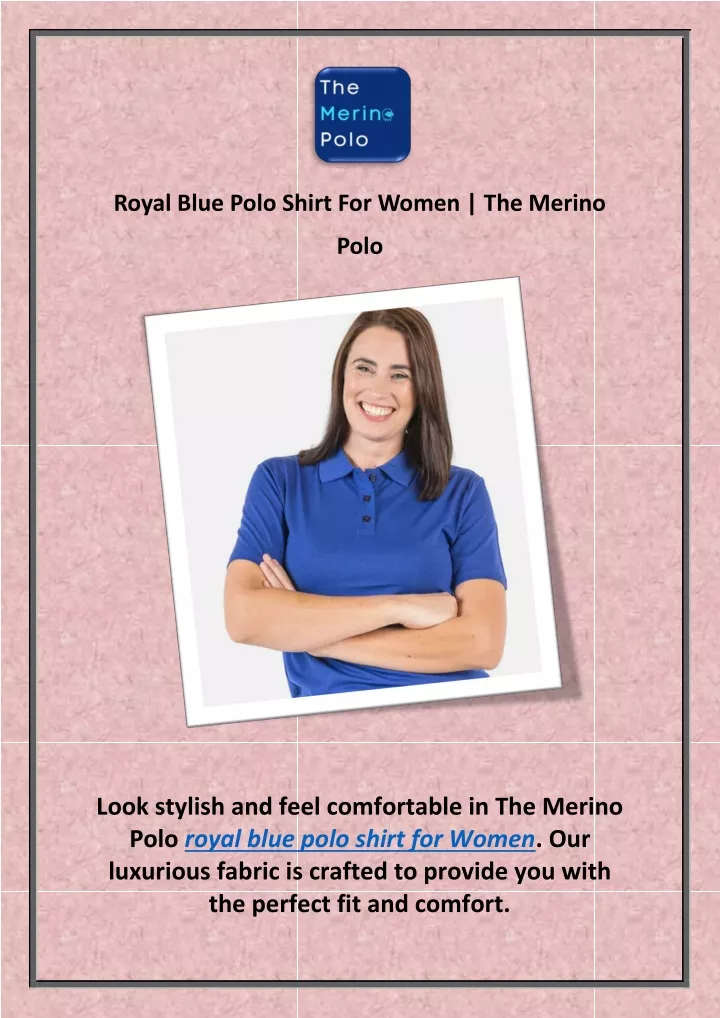 royal blue polo shirt for women the merino