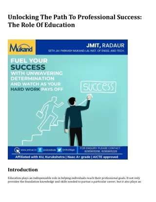 unlocking the path to professional success