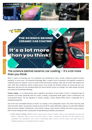 The science behind ceramic car coating – it’s a lot more than you think!