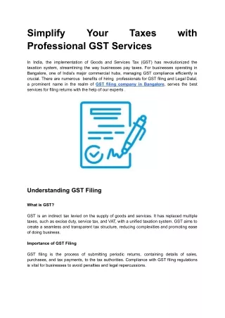 Simplify Your Taxes with Professional GST Services