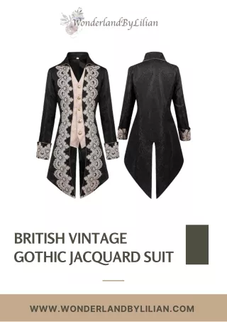 Buy a British Vintage Gothic Jacquard Suit for Just $209.00 USD