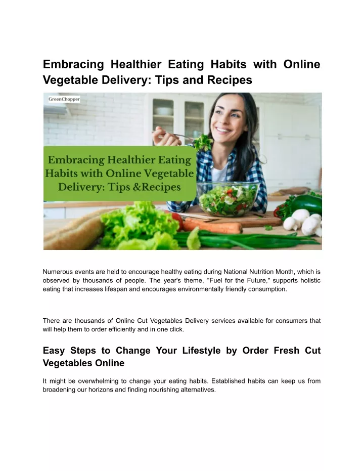 embracing healthier eating habits with online