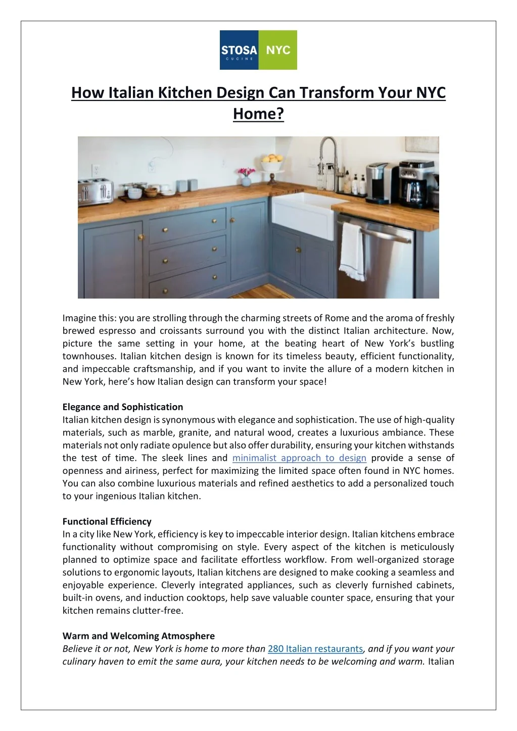 PPT - Stosa Cucine - How Italian Kitchen Design Can Transform Your NYC ...