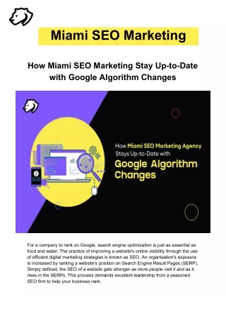 How Miami SEO Marketing Stay Up-to-Date with Google Algorithm Changes