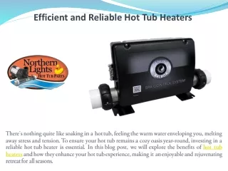 Efficient and Reliable Hot Tub Heaters
