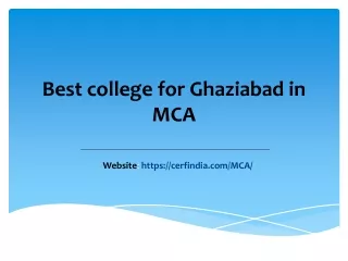 Best college for Ghaziabad in MCA