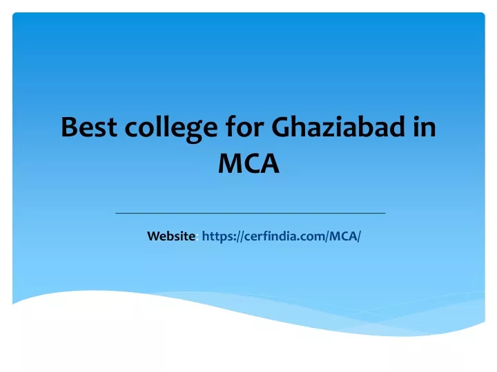 best college for ghaziabad in mca
