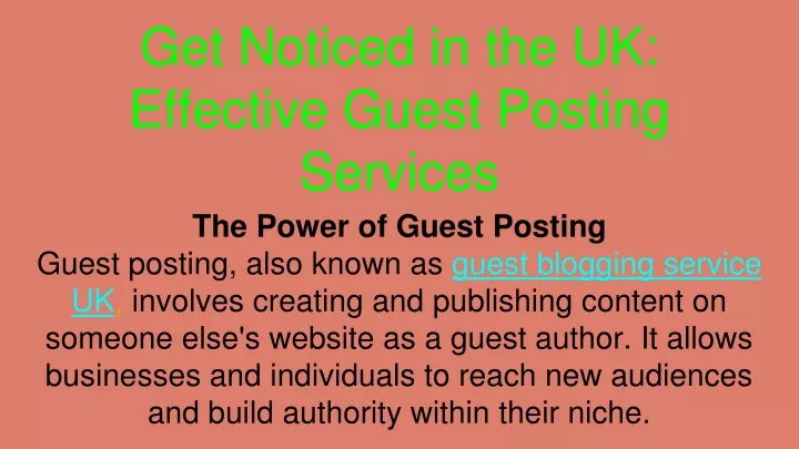 get noticed in the uk effective guest posting services