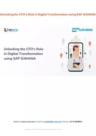 Unlocking the CFO’s Role in Digital Transformation using SAP S/4HANA