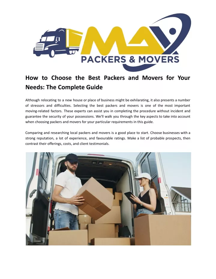 how to choose the best packers and movers