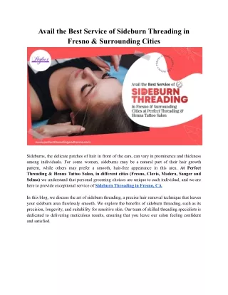 Avail the Best Service of Sideburn Threading in Fresno & Surrounding Cities