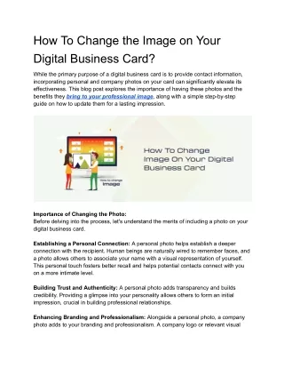 How To Change the Image on Your Digital Business Card