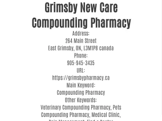 Grimsby New Care Compounding Pharmacy