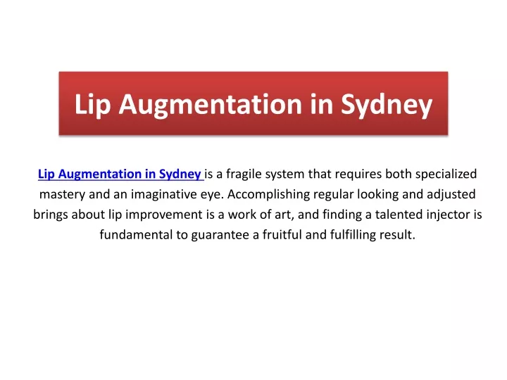 lip augmentation in sydney