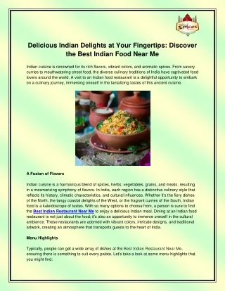 delicious indian delights at your fingertips