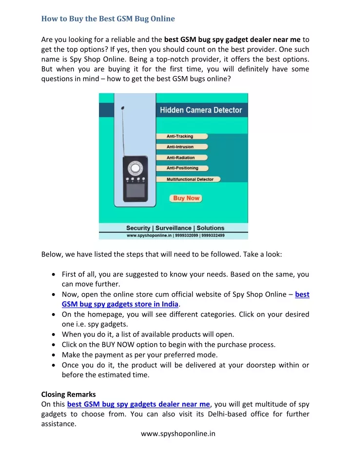 how to buy the best gsm bug online