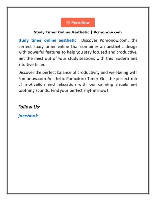 Study Timer Online Aesthetic | Pomonow.com