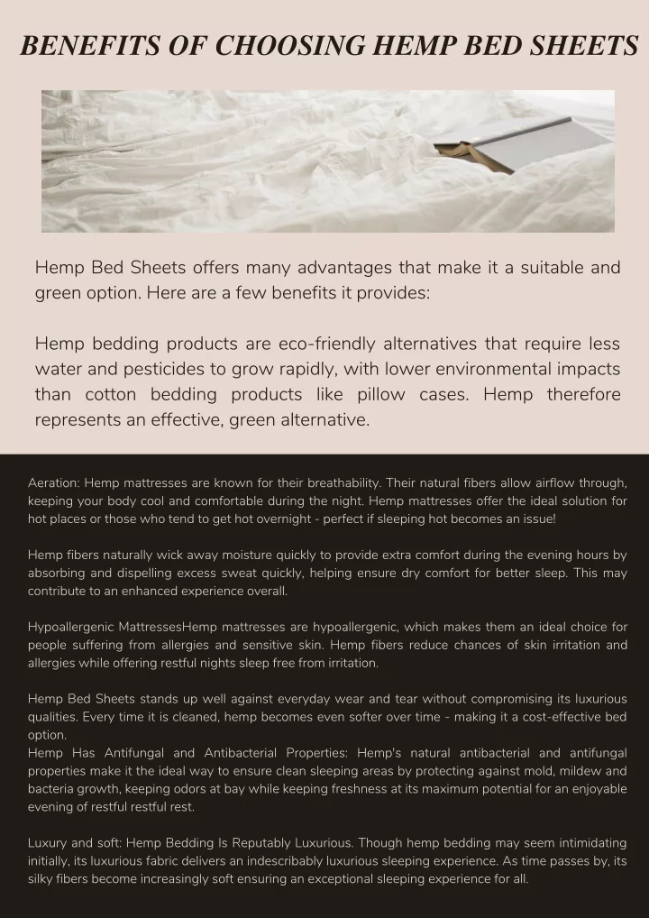 benefits of choosing hemp bed sheets