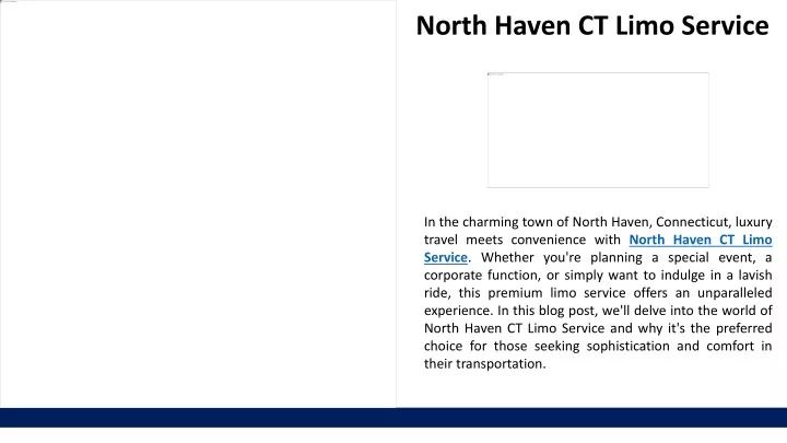 north haven ct limo service