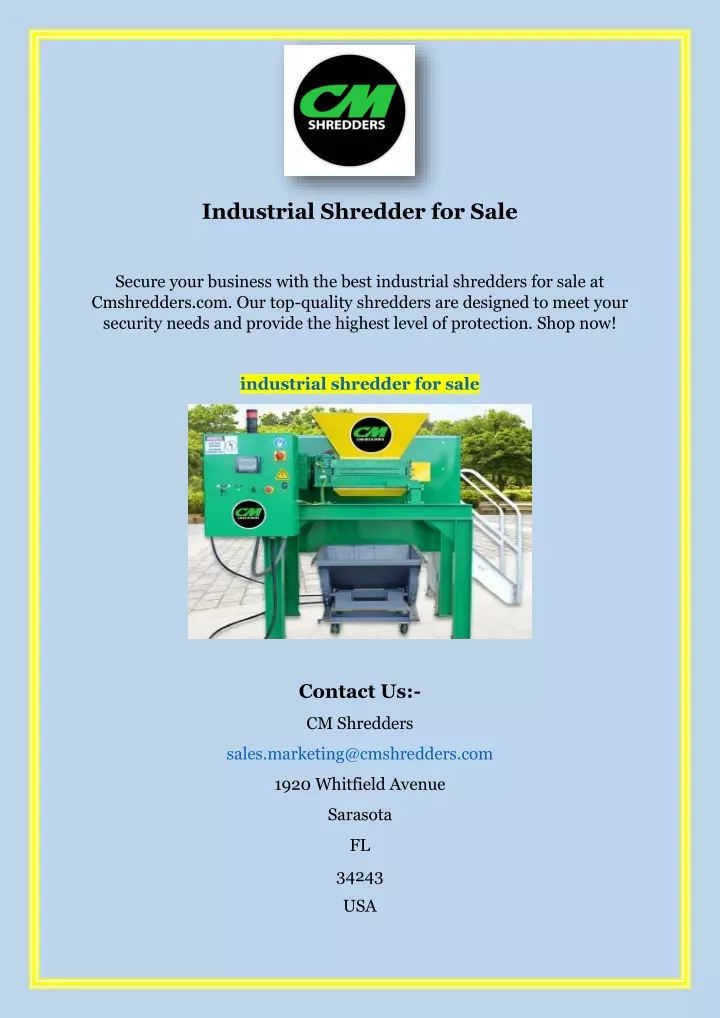 industrial shredder for sale