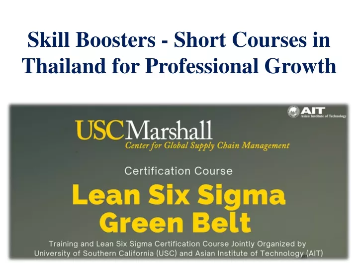 skill boosters short courses in thailand
