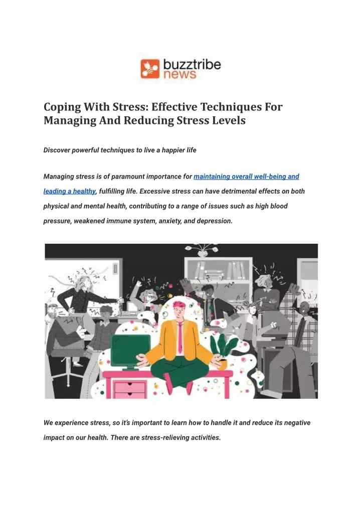 coping with stress effective techniques
