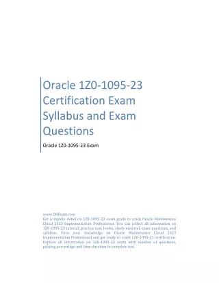 Oracle 1Z0-1095-23 Certification Exam Syllabus and Exam Questions