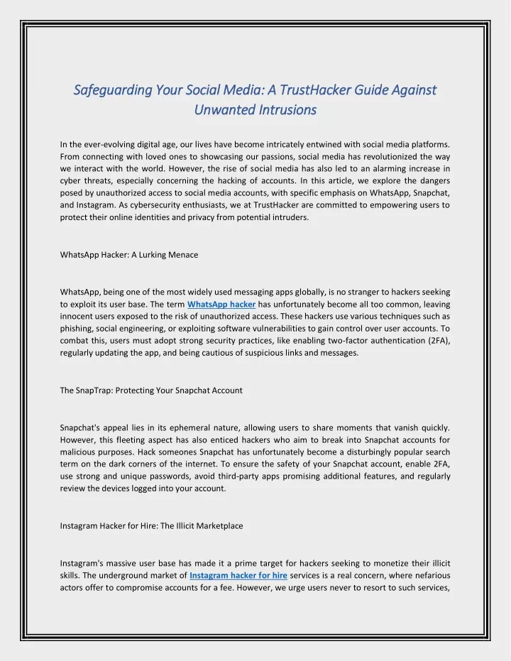 safeguarding your social media a trusthacker