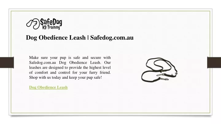 dog obedience leash safedog com au