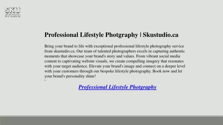 professional lifestyle photgraphy skustudio