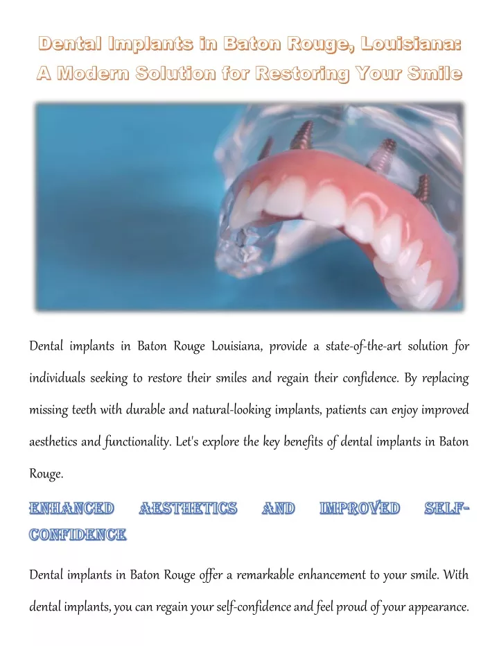 dental implants in baton rouge louisiana provide