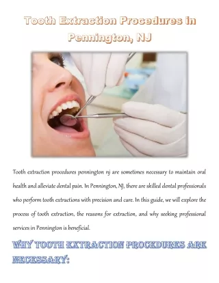 tooth extraction procedures pennington