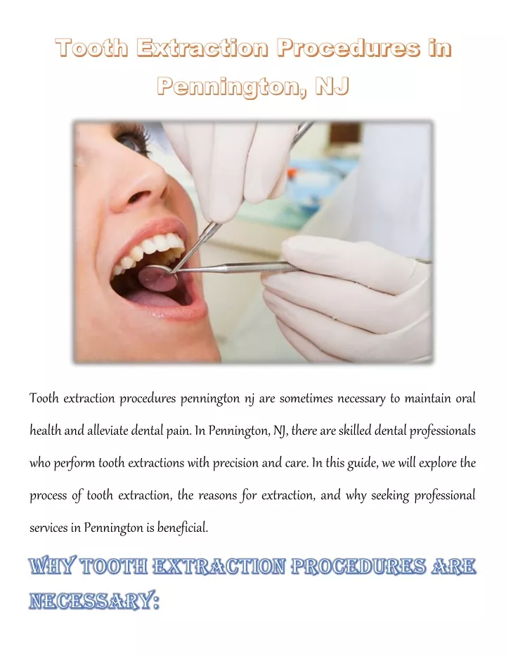 tooth extraction procedures pennington