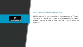 Commercial Roofing Companies Ottawa | Wolfenburg.ca