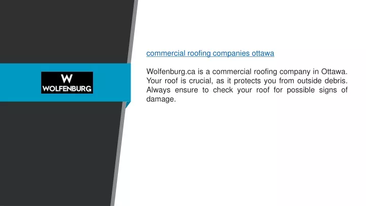 commercial roofing companies ottawa wolfenburg