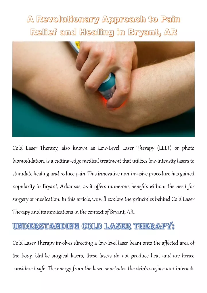 cold laser therapy also known as low level laser