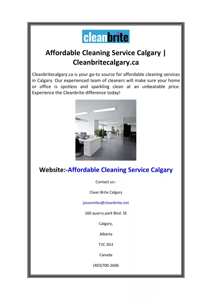 affordable cleaning service calgary