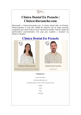 Clínica Dental En Pozuelo Clinicavilarsancho.com