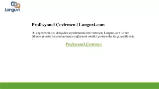 Profesyonel Çevirmen  Languvi.com