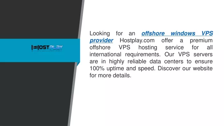 looking for an offshore windows vps provider