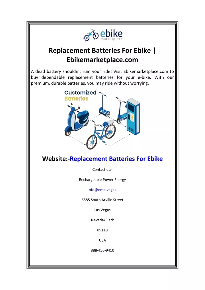 replacement batteries for ebike ebikemarketplace