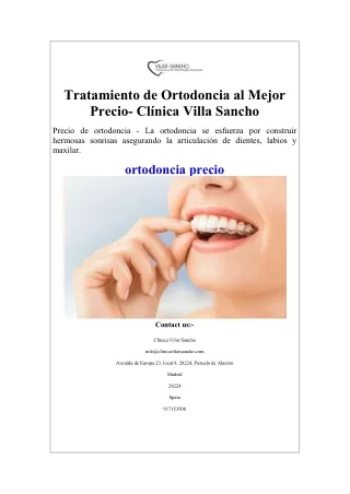 Tratamiento de Ortodoncia al Mejor Precio Clínica Villa Sancho