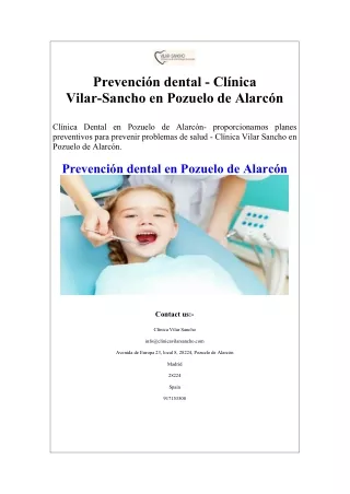 Prevención dental  Clínica Vilar-Sancho en Pozuelo de Alarcón