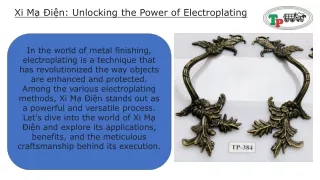 Xi Mạ Điện Unlocking the Power of Electroplating