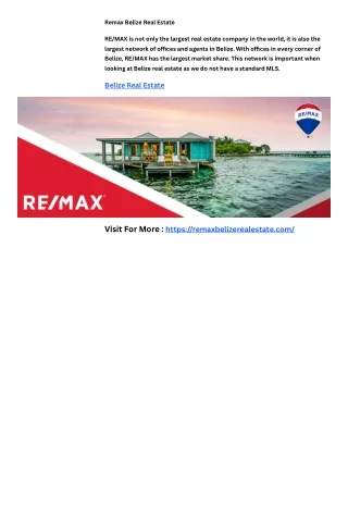 Remax Belize Real Estate