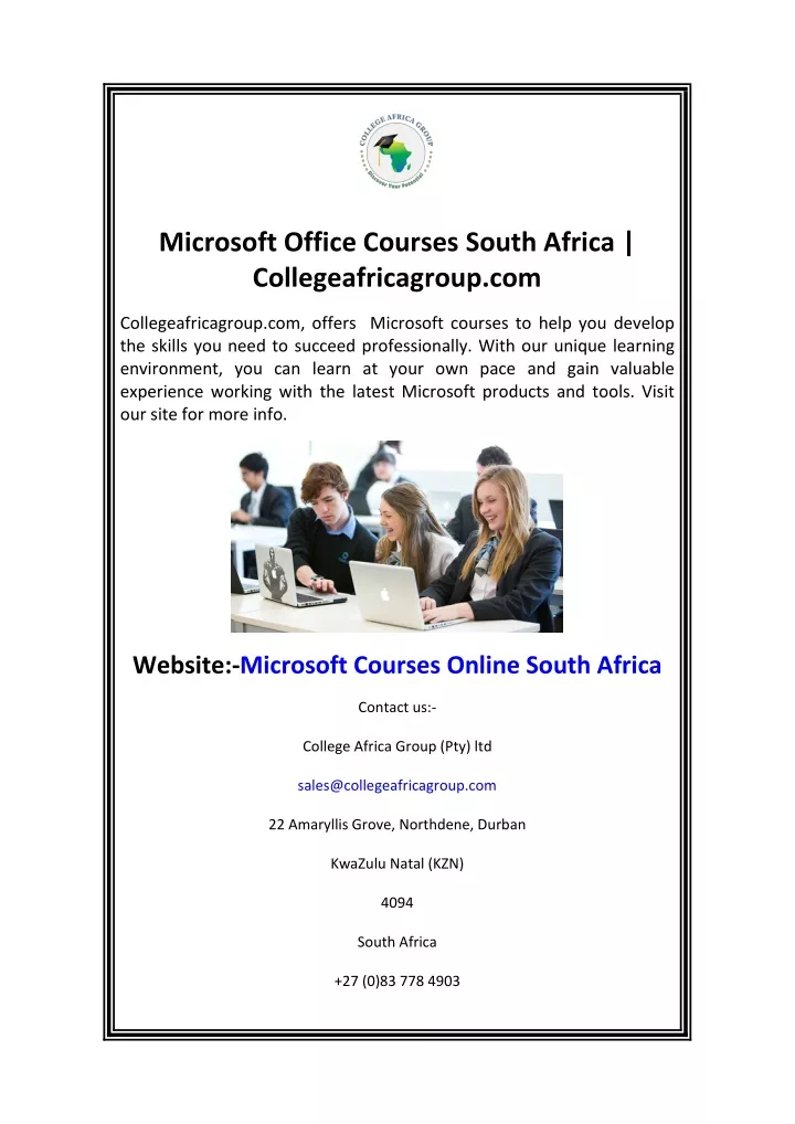 microsoft office courses south africa