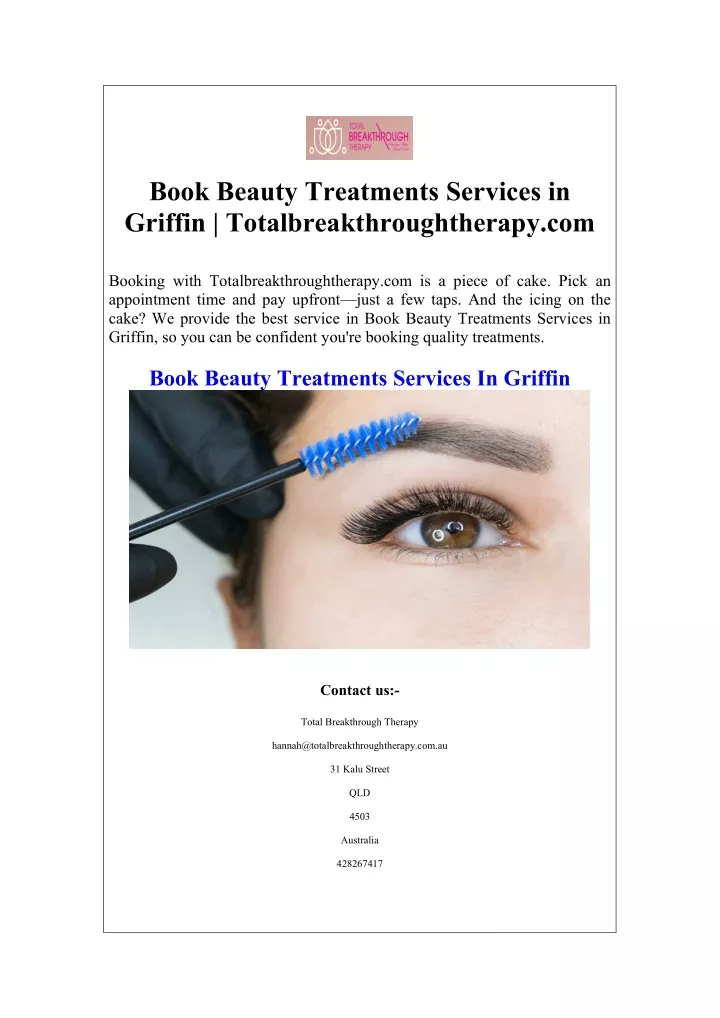 book beauty treatments services in griffin