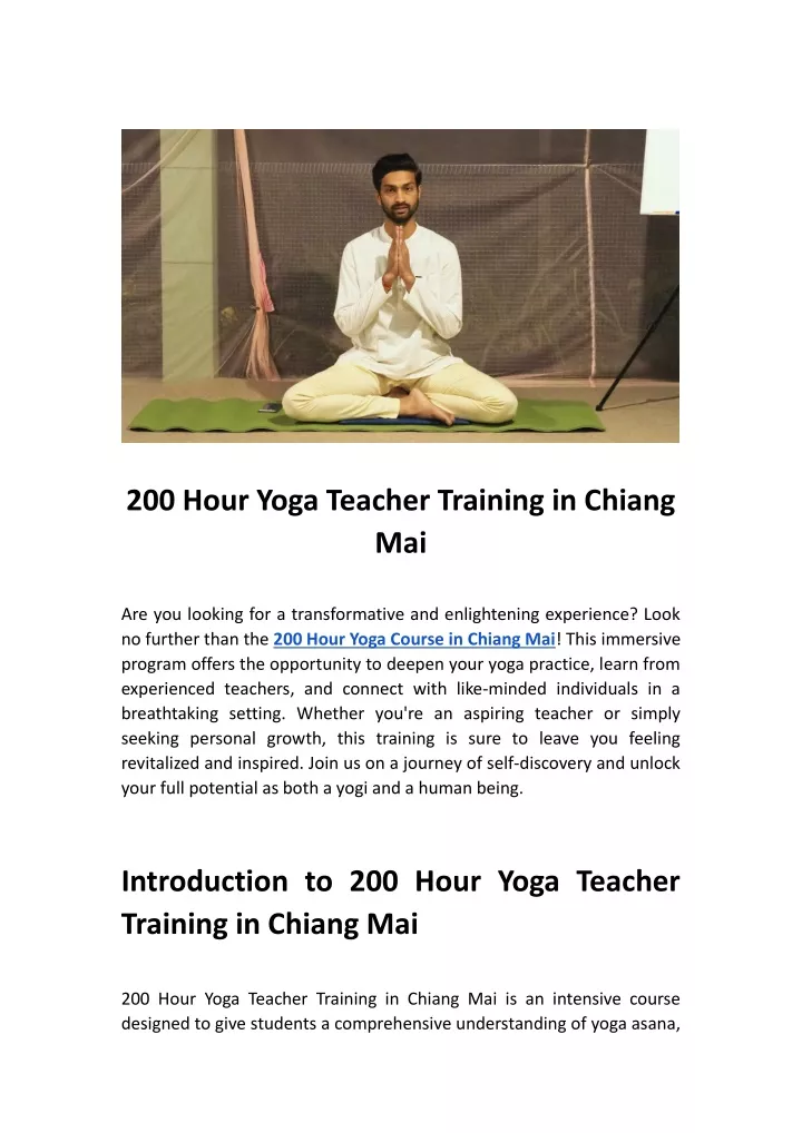 200 hour yoga teacher training in chiang mai