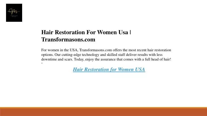 hair restoration for women usa transformasons